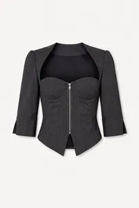 PINSTRIPE TAILORED BUSTIER TOP – Image 1