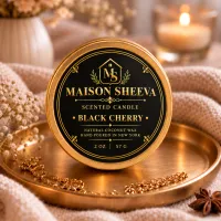 Black Cherry Scented Tin Candle – 2 oz / 57 g – Image 1