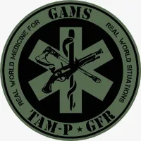 GAMS TAM-P - GFR Star of Life Crossed Pistol & Ax Sticker – Image 1