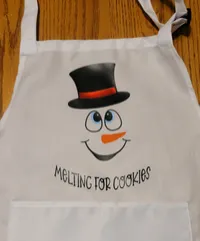 "Melting For Cookies" Snowman Holiday Baking Apron – Image 2