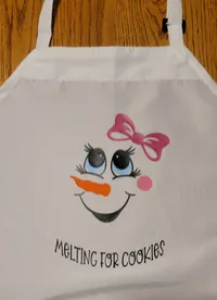 "Melting For Cookies" Snowman Holiday Baking Apron – Image 1