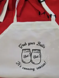 "Grab Your Balls" Humorous Canning Apron – Image 2