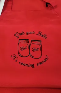 "Grab Your Balls" Humorous Canning Apron – Image 1
