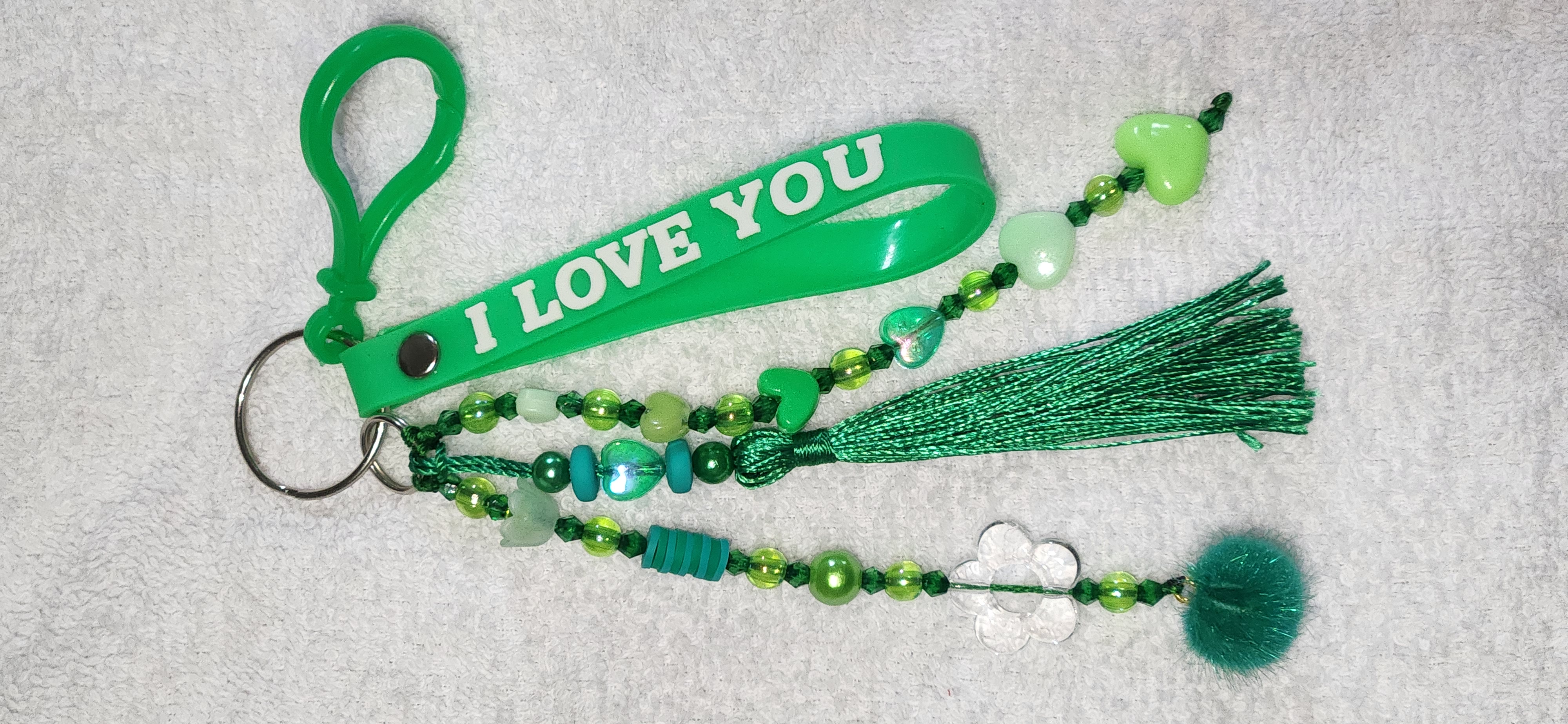 Colgante con cinta I love you – Verde