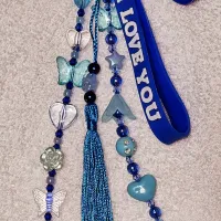 Colgante con cinta I love you – Azul
