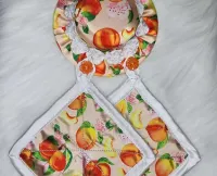 Adorno para cocina con agarraderas – Durazno y frutas