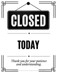 Closed Today Sign | Printable Business Closure Notice – Image 1