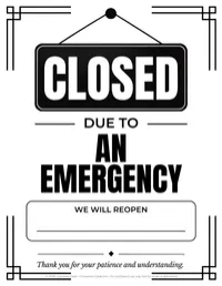 Emergency Closed Sign | Printable Business Closure Notice – Image 2
