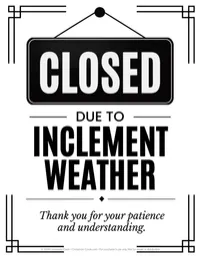 Inclement Weather Closed Sign | Printable Business Closure Notice – Image 1