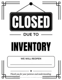 Inventory Closed Sign | Printable Business Closure Notice – Image 2