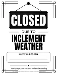 Inclement Weather Closed Sign | Printable Business Closure Notice – Image 2