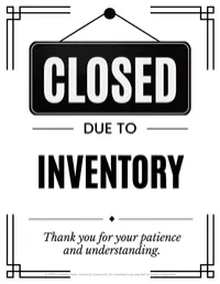 Inventory Closed Sign | Printable Business Closure Notice – Image 1