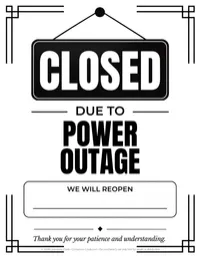 Power Outage Closed Sign | Printable Business Closure Notice – Image 2