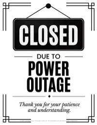 Power Outage Closed Sign | Printable Business Closure Notice – Image 1