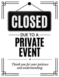 Private Event Closed Sign | Printable Business Closure Notice – Image 1