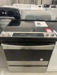 Amana YAES6603SFS 30" Slide-In Electric Stove – Self-Clean, Glass Cooktop, Black Stainless – Image 1