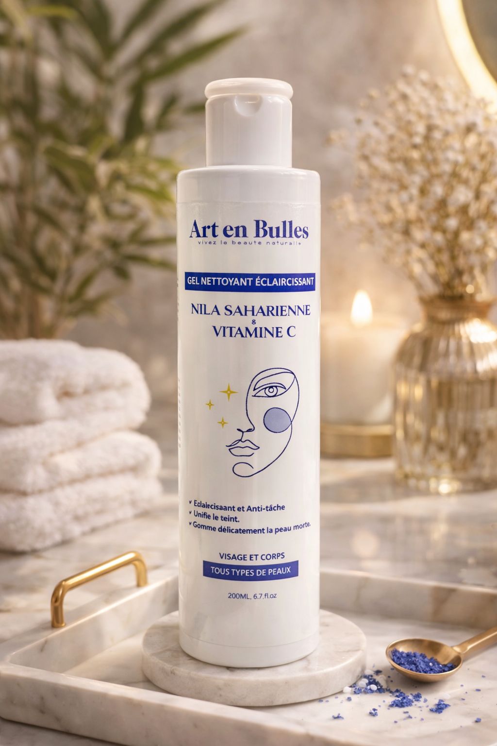 Gel Nettoyant Éclaircissant Nila Saharienne – Vitamine C – Image 1