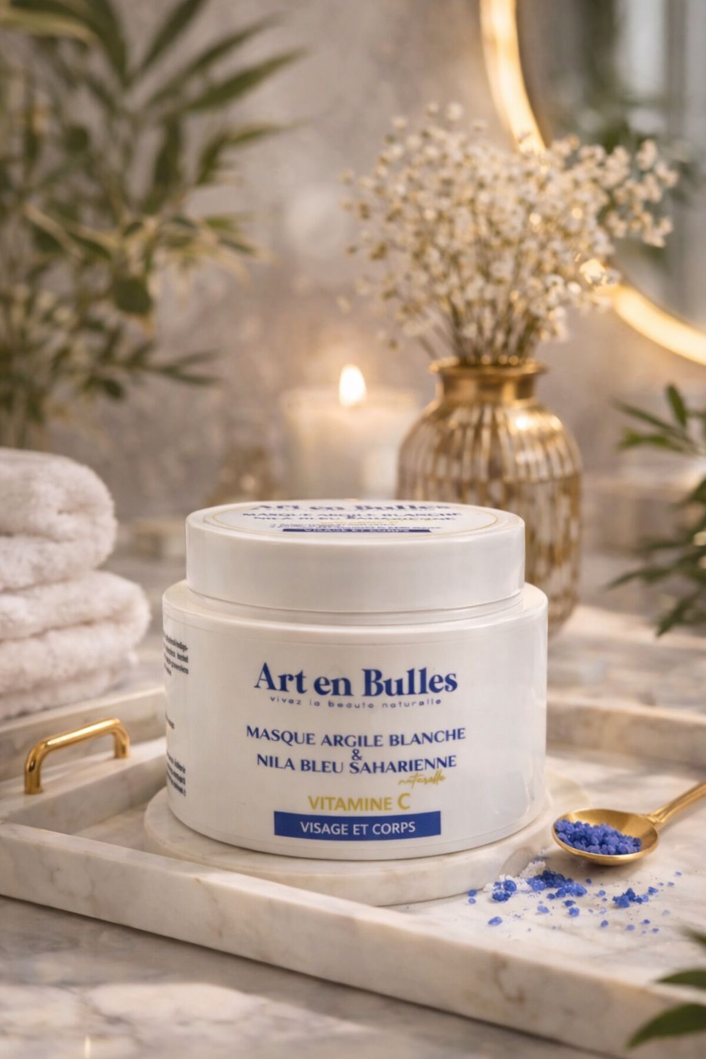 Masque Argile Blanche Nila Bleu Saharienne – Vitamine C – Image 1