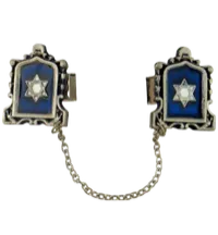 Prayer Shawl Clips – Star of David-Blue Enamel