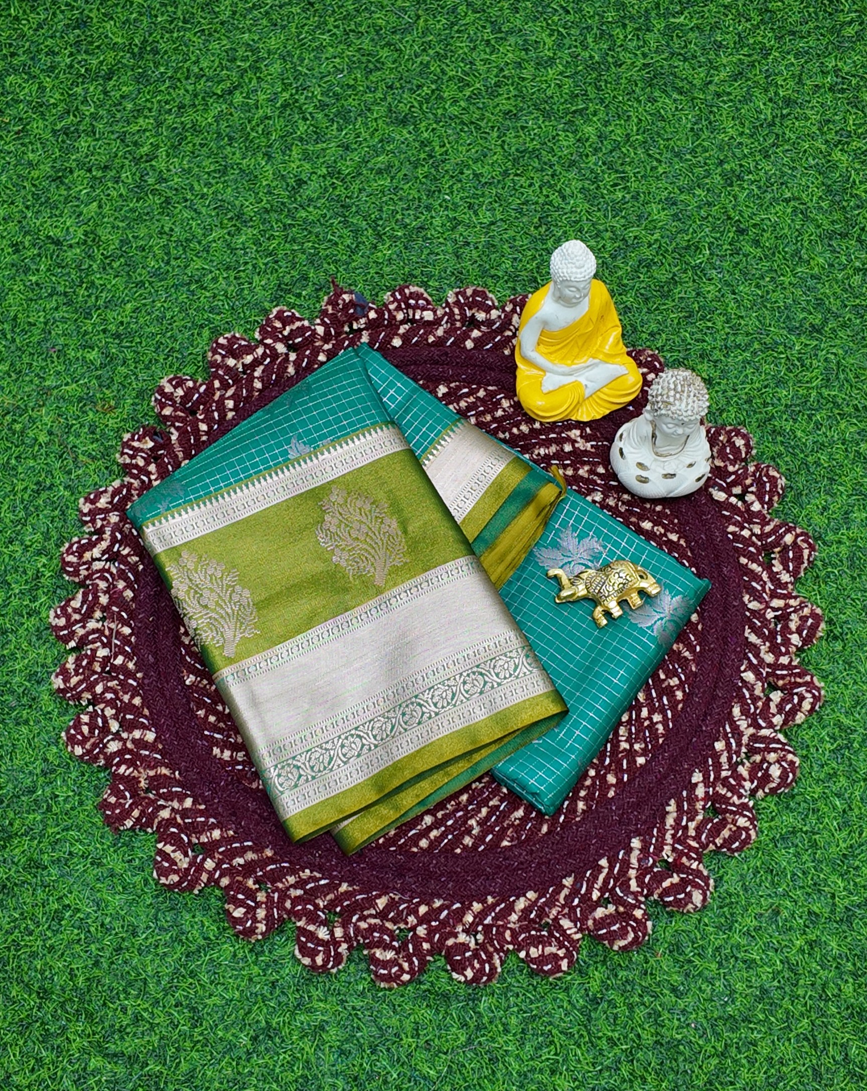 Mou Pattu  RS-MP-06 – Free Size, Olive Green