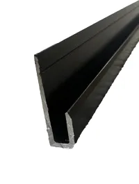 92″ End Cap J Rail Aluminum Black Anodized 7/8″ x 3/8″ – Image 1