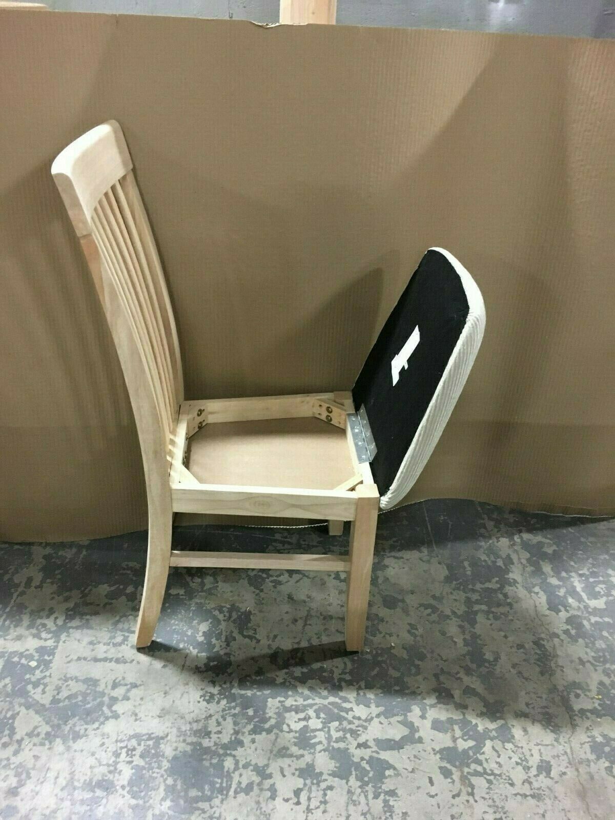RV Hide 2 Leaf Dinette Table 7 Slat Storage Chairs Hardwood RAW Stain Paint – Image 6