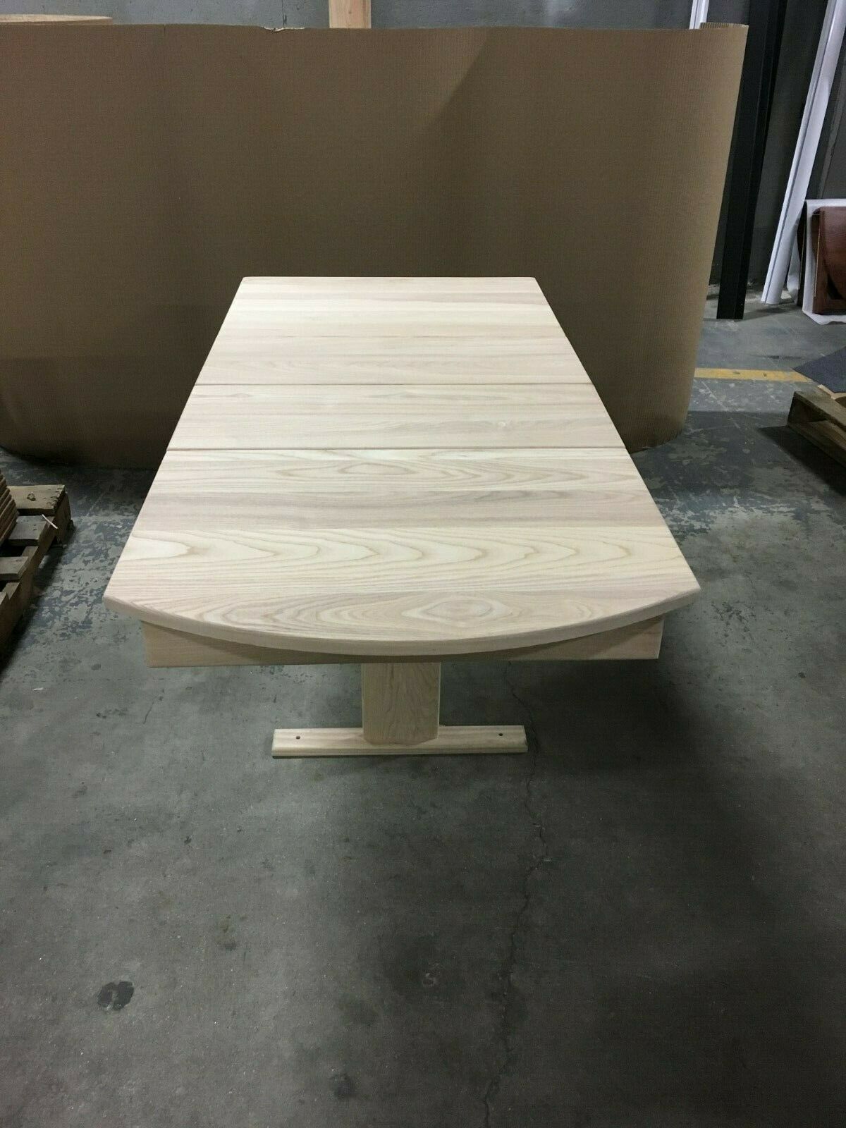 RV Hide 2 Leaf Dinette Table 7 Slat Storage Chairs Hardwood RAW Stain Paint – Image 3