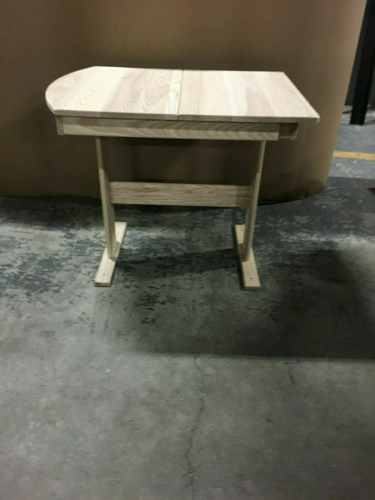 RV Hide 2 Leaf Dinette Table 7 Slat Storage Chairs Hardwood RAW Stain Paint – Image 2