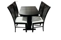 RV Hide 2 Leaf Dinette Table with 4 Storage Chairs Hardwood Stained Black – Image 4