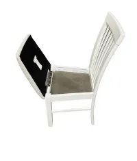 RV Hide 2 Leaf Dinette Table with Slat Storage Chairs Hardwood Stained White – Image 12