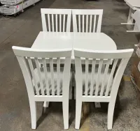 RV Hide 2 Leaf Dinette Table with Slat Storage Chairs Hardwood Stained White – Image 5