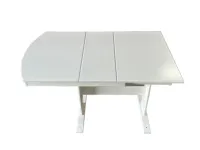 RV Hide 2 Leaf Dinette Table with Slat Storage Chairs Hardwood Stained White – Image 4