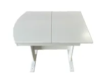RV Hide 2 Leaf Dinette Table with Slat Storage Chairs Hardwood Stained White – Image 6