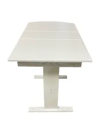 RV Hide 2 Leaf Dinette Table with Slat Storage Chairs Hardwood Stained White – Image 9