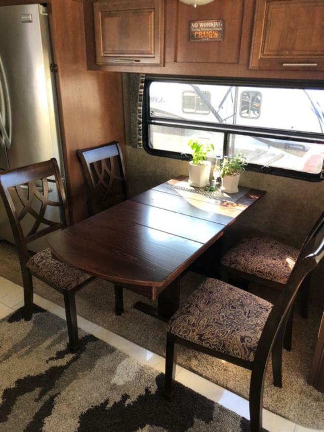 RV Hide 2 Leaf Dinette Table Hardwood Stained Cherry 26 x 56 with 2 leafs – Image 6
