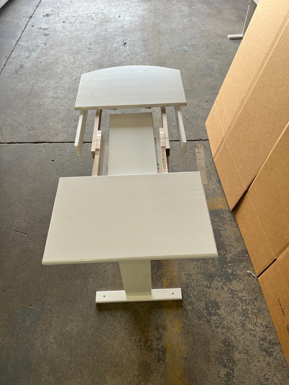 RV Hide 2 Leaf Dinette Table Hardwood White 26 x 56 with 2 leafs – Image 8