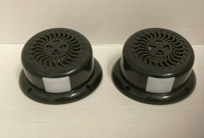 2 Speakers Blue LED w/ Step Light Black Marine 5 1/4″ Flush Mount Waterproof UV – Image 4