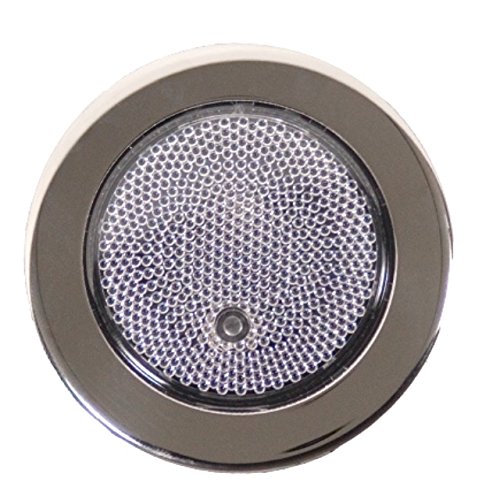 RV Boat Marine 12V Waterproof 3 LED’s Light Round Prismatic Push Lens ON / OFF – Image 1