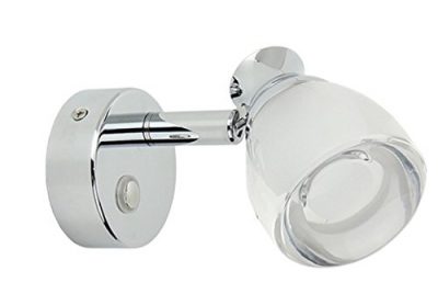 RV Marine 12V LED Chrome Berth Directional Reading Light ON OFF Switch Acrylic Lens – Image 1