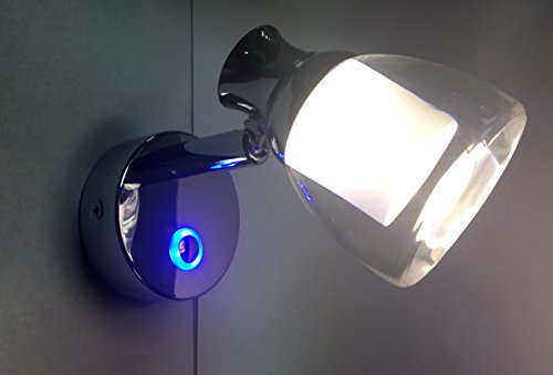 RV Marine 12V LED Chrome Berth Directional Reading Light ON OFF Switch Acrylic Lens – Image 2