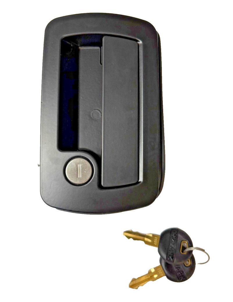 TriMark RV Door Lock 22668-01 Black Paddle Handle 2 Keys Utility Vehicles Van – Image 4