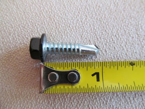 60 Unslot Hex Washer Black Head Screws 1/4-14 X 1 Hard Zinc Plated Self Drilling RV Frame – Image 2