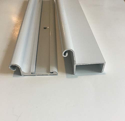 92″ Set White Aluminum Belt Rail Hinge Basement Compartment Door – Image 3