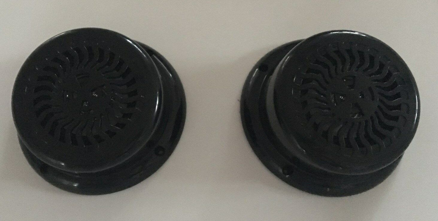 2 RV Marine Gloss Black Wavy Blue LED 5.25″ Flush Mount Speakers UV Waterproof – Image 3