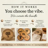Time 2 Rise Circle Coasters - Motivational Wood Coasters (Set of 5) – Image 2