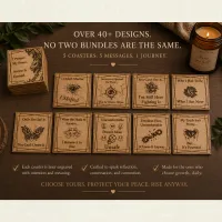 Emotional Square Wood Coasters - Time 2 Rise Chaos Collection (Set of 5)5 – Image 5