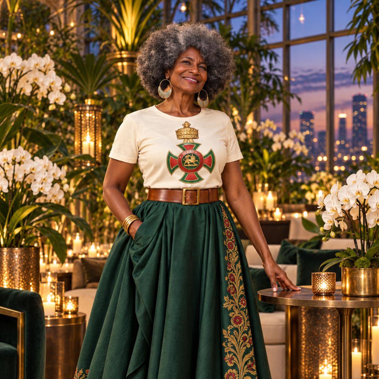 Unisex Imperial Order of the Star of Ethiopia garment-dyed heavyweight t-shirt – Image 2