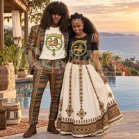 Unisex RTV-HC-0010 Lion of Judah, Imperial Banner and Collar of the Order of the Holy Trinity garment-dyed heavyweight t-shirt – Image 1