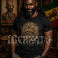 Unisex RTV-HC-0004 Coin: Crowned Lion of Judah bearing the Imperial Processional Cross garment-dyed heavyweight t-shirt – Image 4