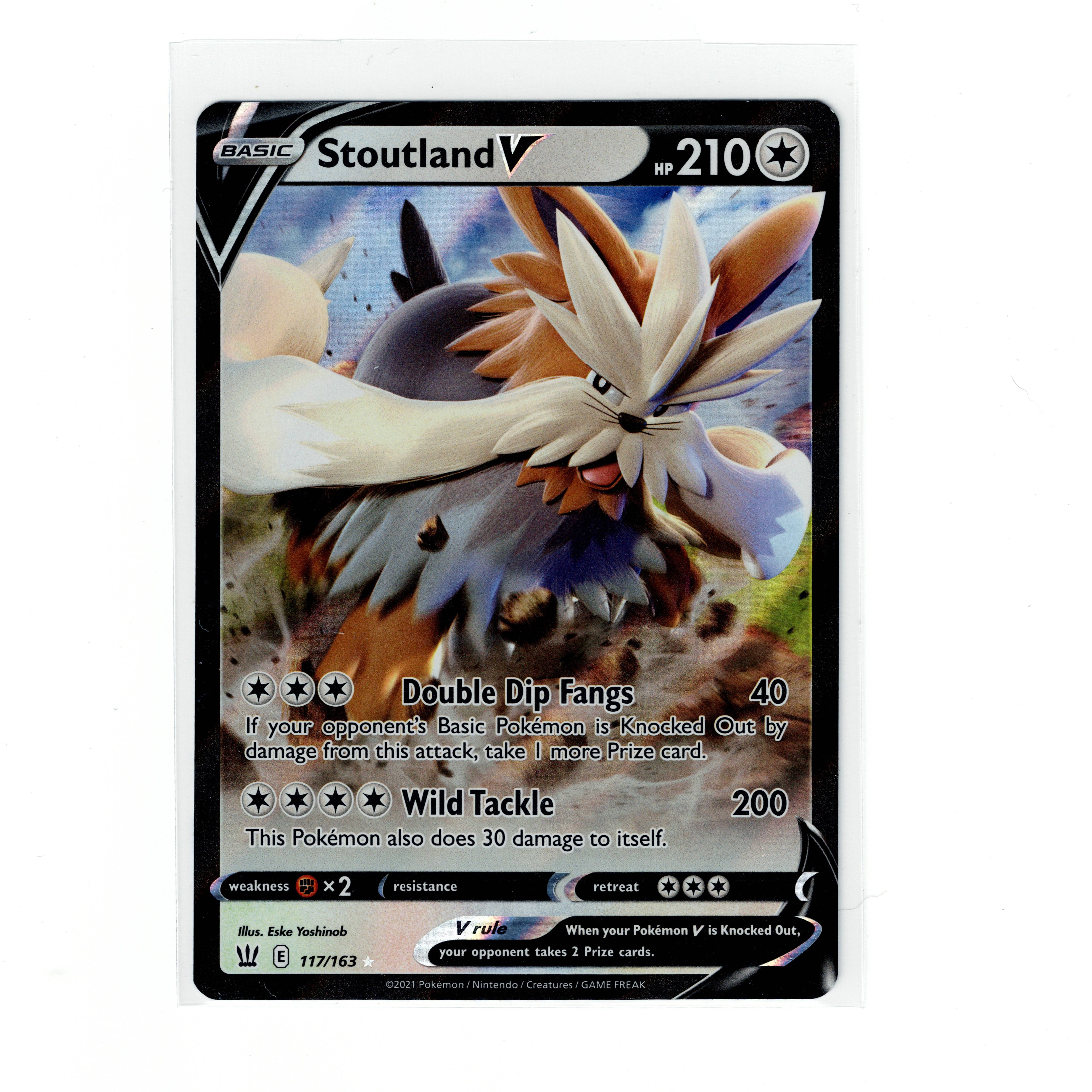 Stoutland V 117/163 Ultra Rare Battle Styles Pokemon Card NM – Image 1